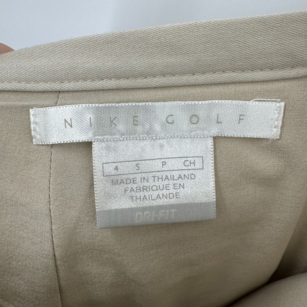 NIKE Vintage Silver Tag Khaki Zip Slit Mini Golf Skort Skirt Size Small 4 - Picture 7 of 8
